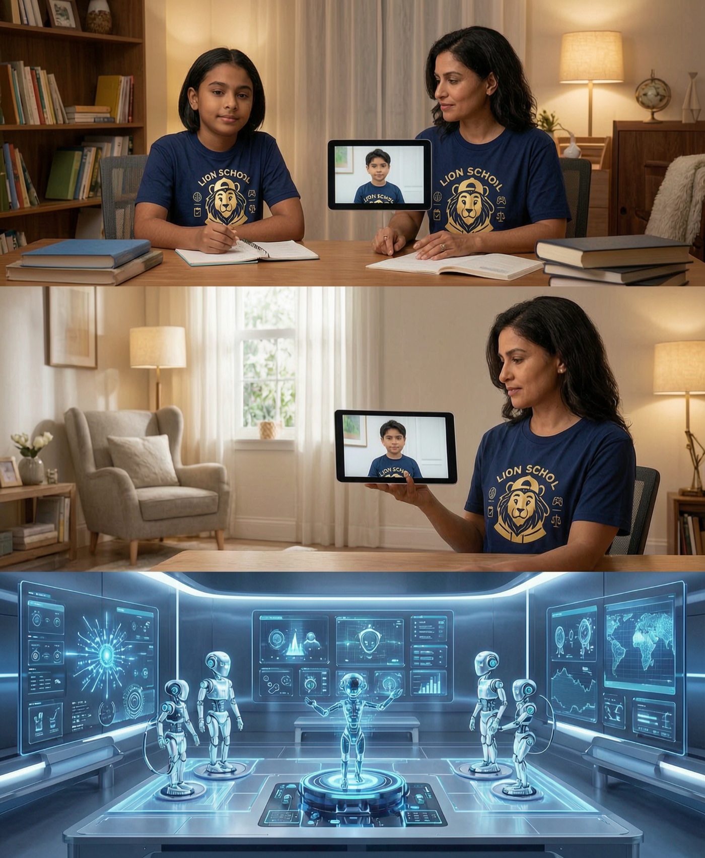 Professora dando aula de reforço online